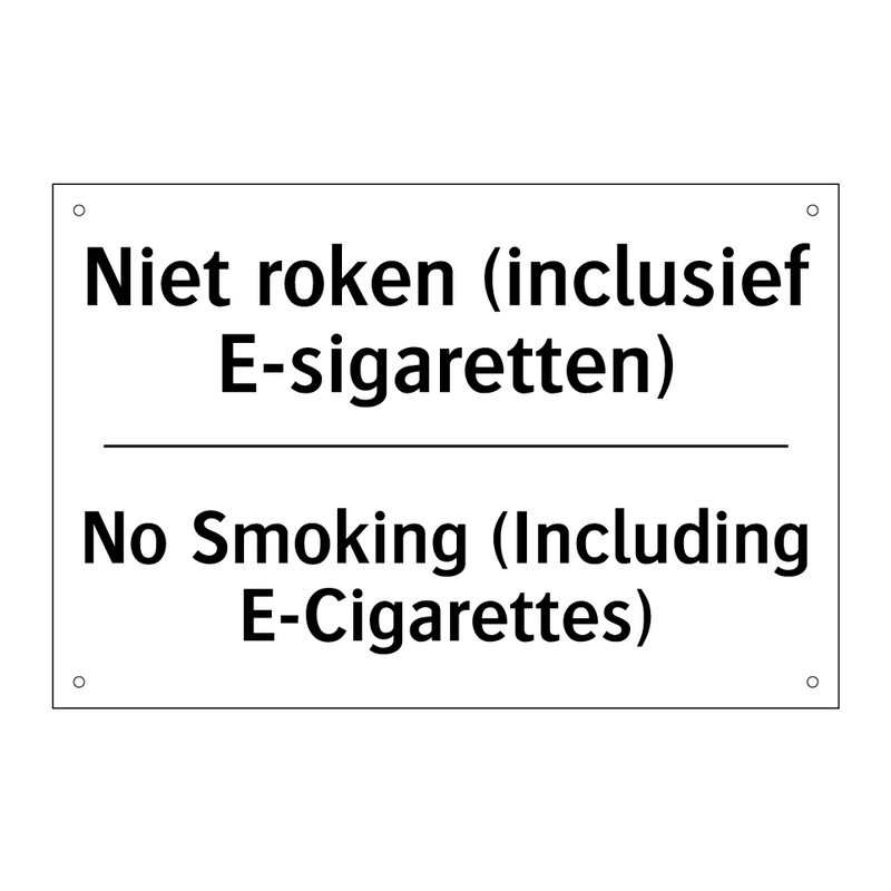 Niet roken (inclusief E-sigaretten)/.../ - No Smoking (Including E-Cigarettes)/.../