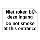 Niet roken bij deze ingang - Do not smoke at this entrance