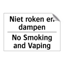 Niet roken en dampen - No Smoking and Vaping
