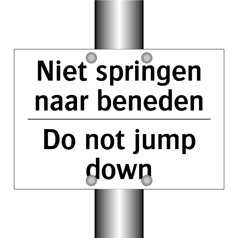Niet springen naar beneden - Do not jump down