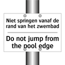 Niet springen vanaf de rand van /.../ - Do not jump from the pool edge