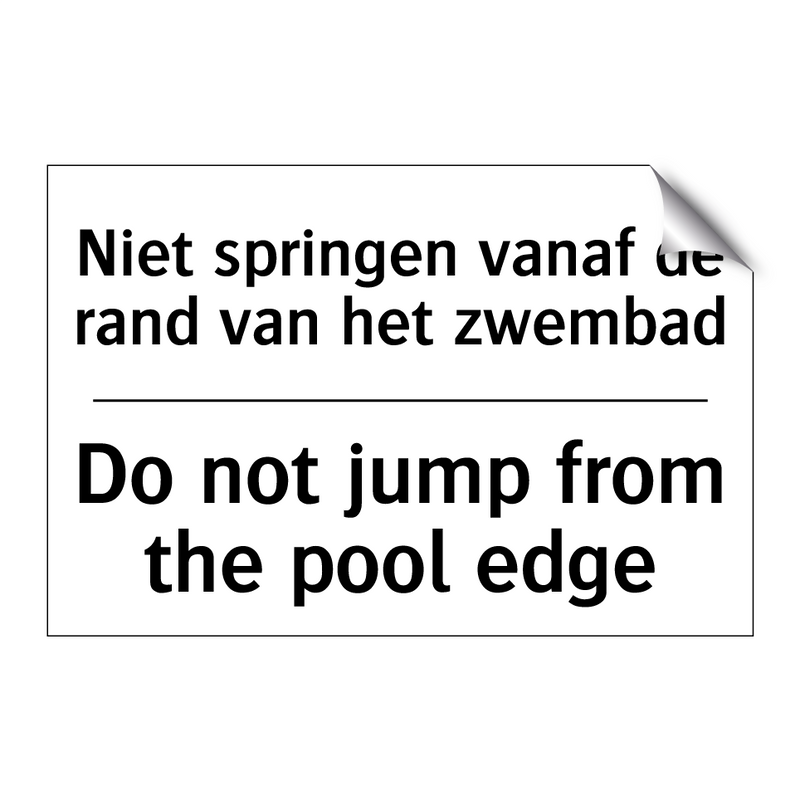 Niet springen vanaf de rand van /.../ - Do not jump from the pool edge
