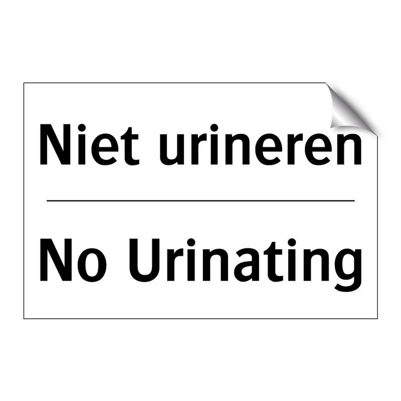 Niet urineren - No Urinating