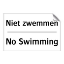 Niet zwemmen - No Swimming