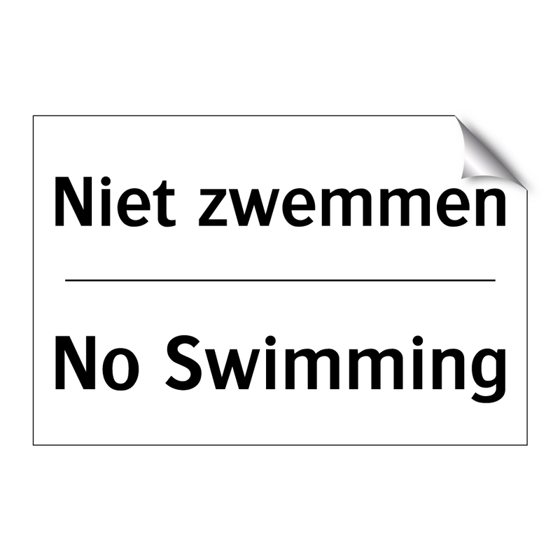 Niet zwemmen - No Swimming