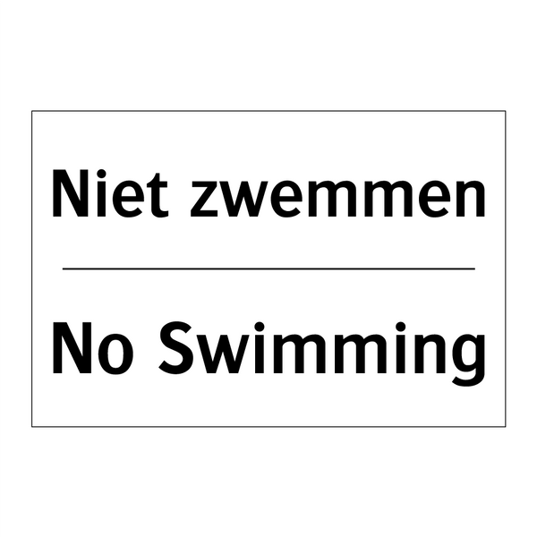Niet zwemmen - No Swimming
