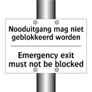 Nooduitgang mag niet geblokkeerd /.../ - Emergency exit must not be blocked/.../