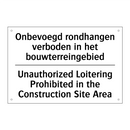 Onbevoegd rondhangen verboden /.../ - Unauthorized Loitering Prohibited /.../