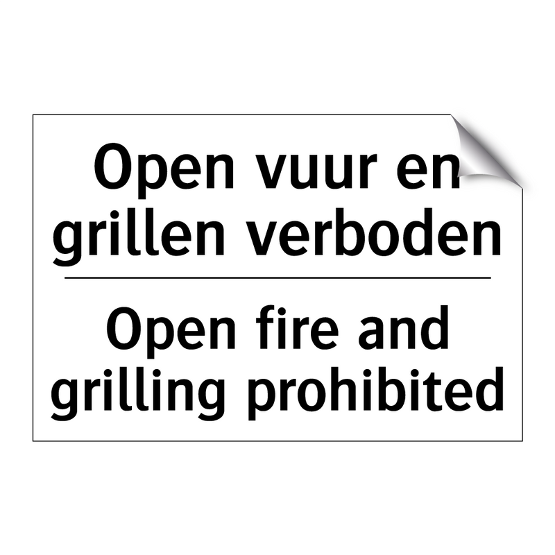 Open vuur en grillen verboden - Open fire and grilling prohibited/.../