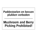 Paddestoelen en bessen plukken /.../ - Mushroom and Berry Picking Prohibited!/.../