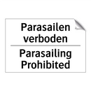 Parasailen verboden - Parasailing Prohibited