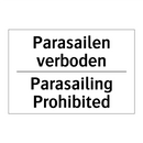 Parasailen verboden - Parasailing Prohibited