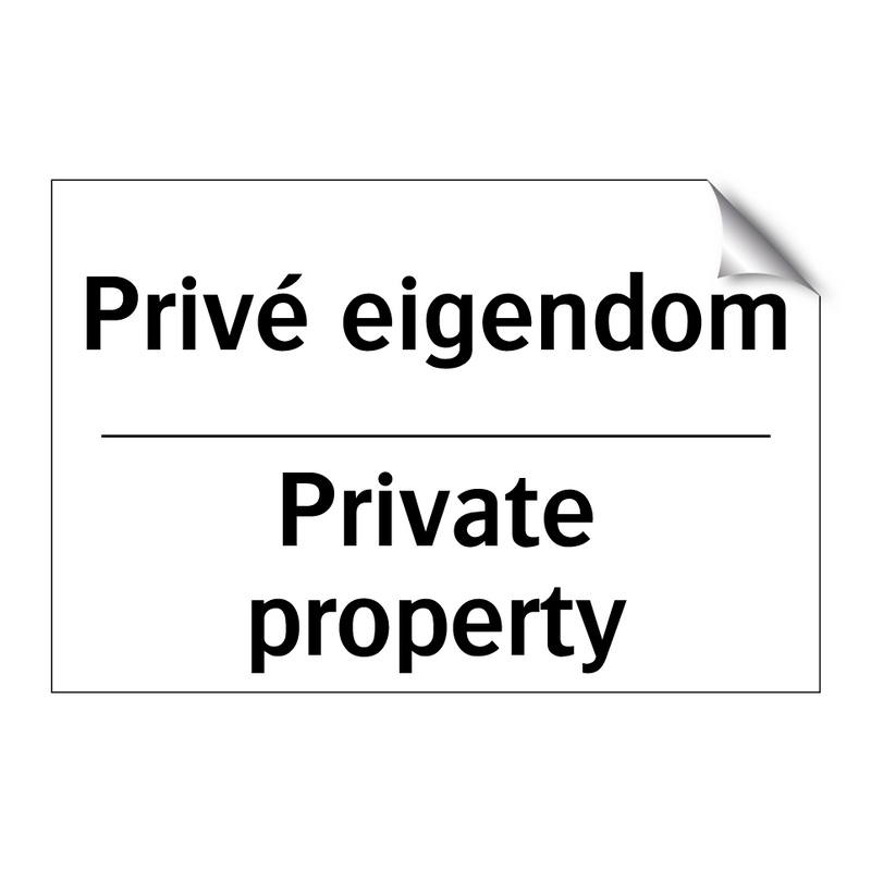 Privé eigendom - Private property