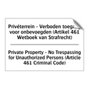 Privéterrein - Verboden toegang /.../ - Private Property - No Trespassing /.../