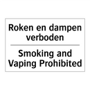 Roken en dampen verboden - Smoking and Vaping Prohibited