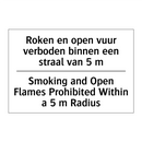 Roken en open vuur verboden binnen /.../ - Smoking and Open Flames Prohibited /.../