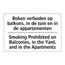 Roken verboden op balkons, in /.../ - Smoking Prohibited on Balconies, /.../
