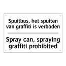 Spuitbus, het spuiten van graffiti /.../ - Spray can, spraying graffiti prohibited/.../