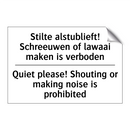 Stilte alstublieft! Schreeuwen /.../ - Quiet please! Shouting or making /.../