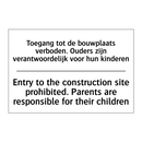 Toegang tot de bouwplaats verboden. /.../ - Entry to the construction site /.../