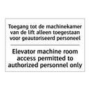 Toegang tot de machinekamer van /.../ - Elevator machine room access permitted /.../