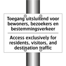 Toegang uitsluitend voor bewoners, /.../ - Access exclusively for residents, /.../