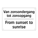 Van zonsondergang tot zonsopgang/.../ - From sunset to sunrise