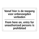 Vanaf hier is de toegang voor /.../ - From here on, entry for unauthorized /.../