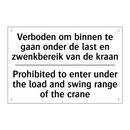 Verboden om binnen te gaan onder /.../ - Prohibited to enter under the /.../