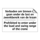 Verboden om binnen te gaan onder /.../ - Prohibited to enter under the /.../