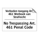Verboden toegang Art. 461 Wetboek /.../ - No Trespassing Art. 461 Penal /.../