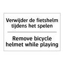 Verwijder de fietshelm tijdens /.../ - Remove bicycle helmet while playing/.../