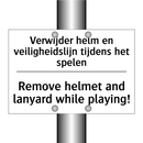 Verwijder helm en veiligheidslijn /.../ - Remove helmet and lanyard while /.../