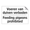 Voeren van duiven verboden - Feeding pigeons prohibited