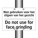 Niet gebruiken voor het slijpen /.../ - Do not use for face grinding