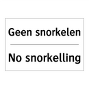 Geen snorkelen - No snorkelling