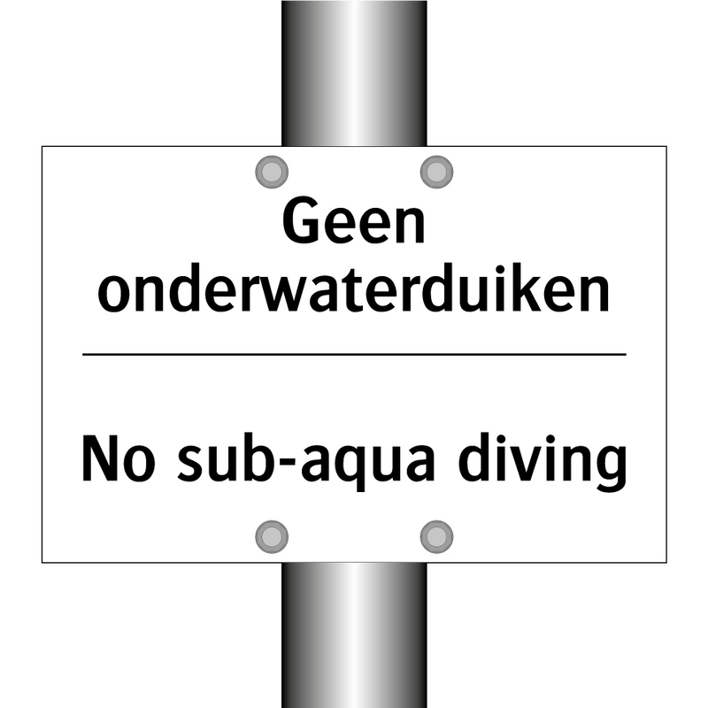 Geen onderwaterduiken - No sub-aqua diving