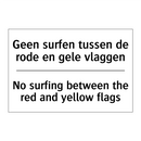 Geen surfen tussen de rode en /.../ - No surfing between the red and /.../