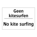Geen kitesurfen - No kite surfing