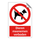 Dieren meenemen verboden