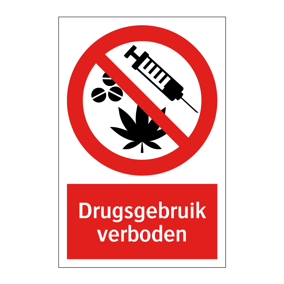 Koop Drugsgebruik verboden bord | SignOnline | NL-P3360