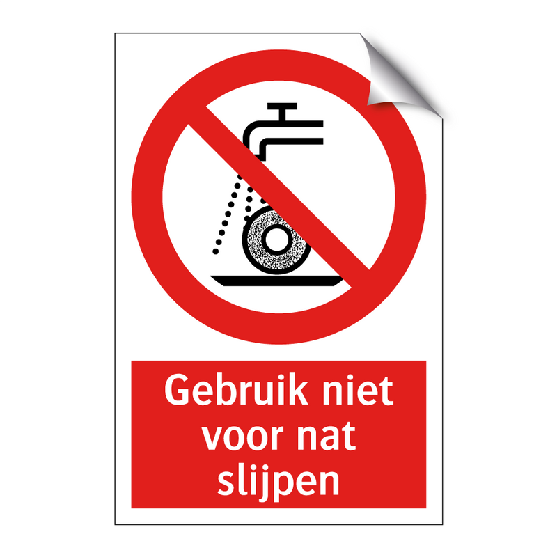 Gebruik niet voor nat slijpen