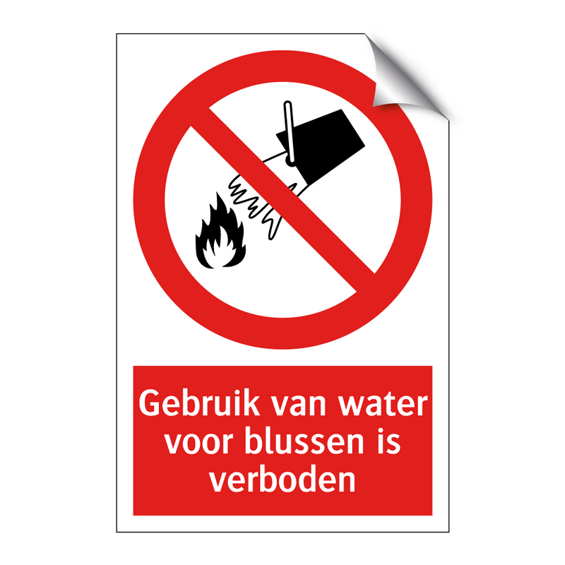 Gebruik van water voor blussen is verboden