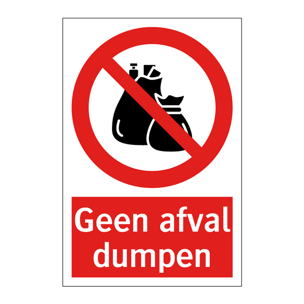Geen afval dumpen