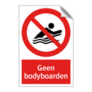 Geen bodyboarden