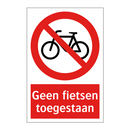 Geen fietsen toegestaan
