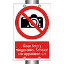 Geen foto's toegestaan. Schakel uw apparaten uit