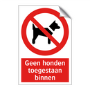 Geen honden toegestaan binnen