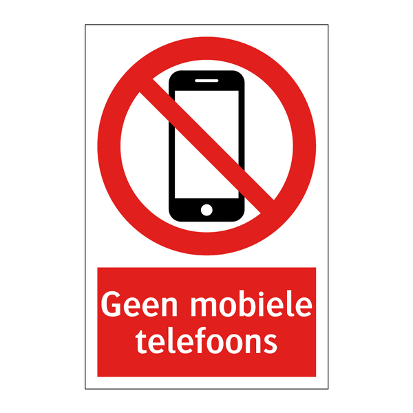Geen mobiele telefoons