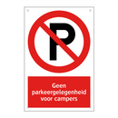 Geen parkeergelegenheid voor campers